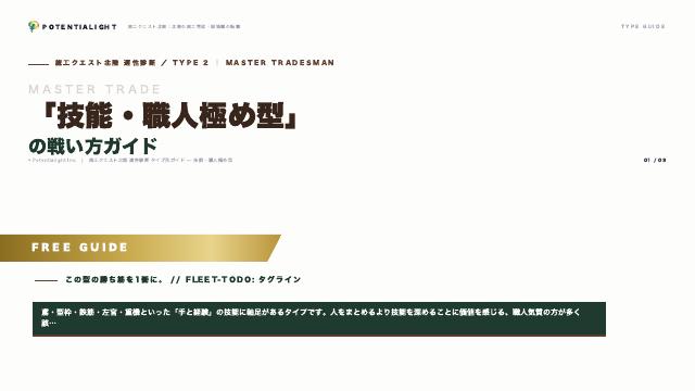 技能・職人極め型の戦い方ガイド 表紙